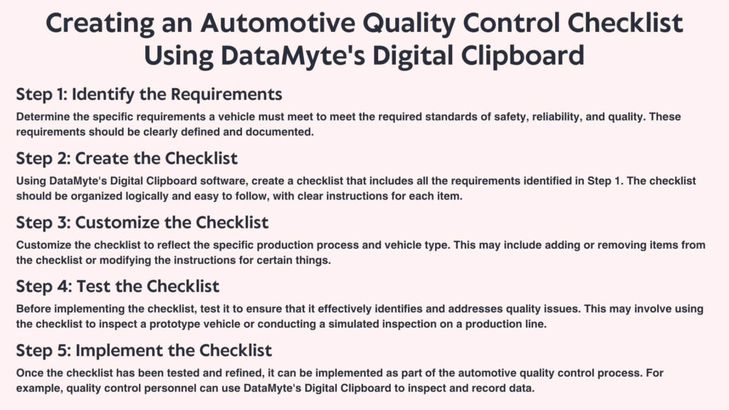 Creating an Automotive Quality Control Checklist Using DataMyte's Digital Clipboard