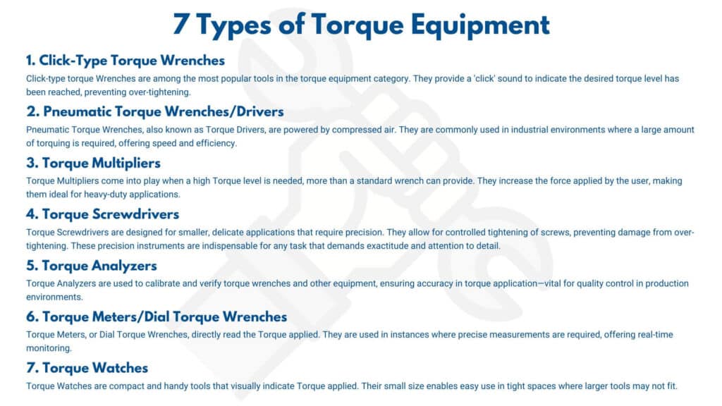 7 Types of Torque Equipment