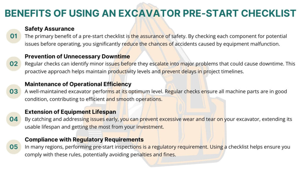 Benefits of Using an Excavator Pre-start Checklist