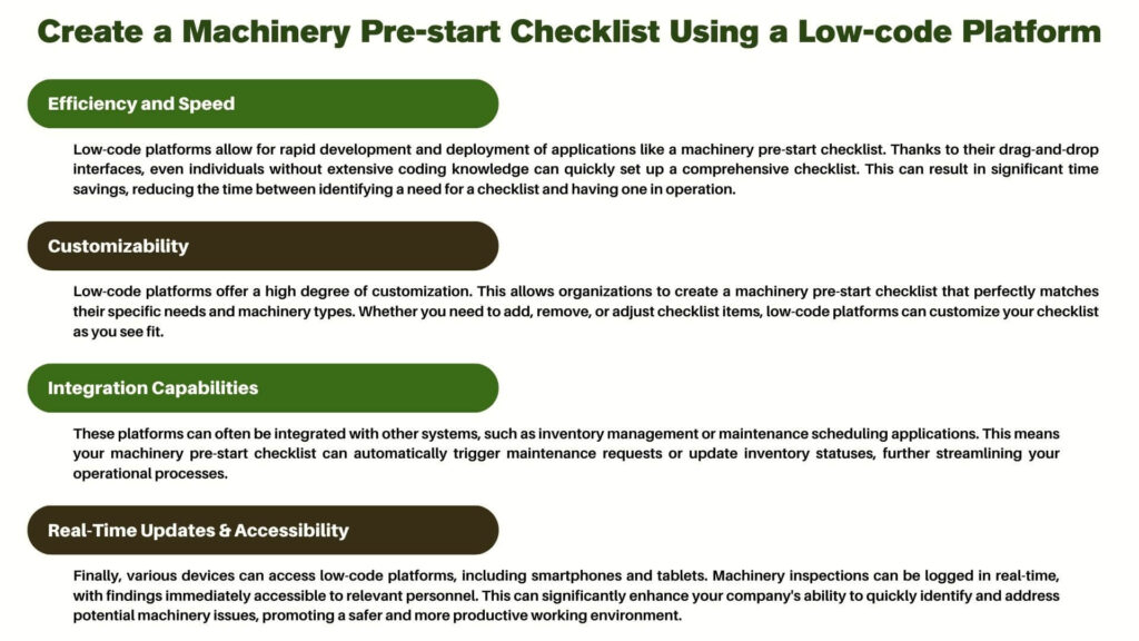 Create a Machinery Pre-start Checklist Using a Low-code Platform