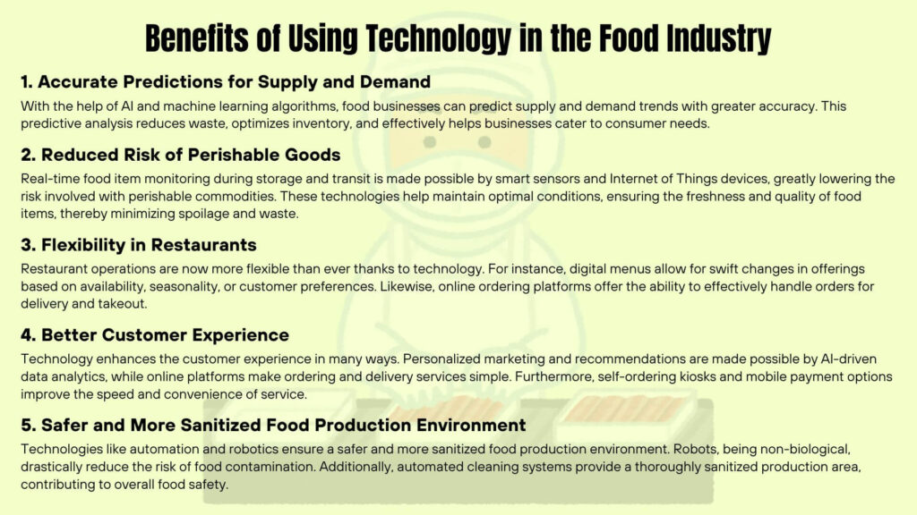 Benefits of Using Technology in the Food Industry